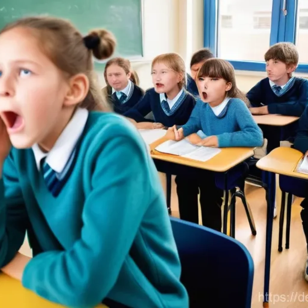 교실 공간의 효과적인 음향 디자인 - **A chaotic German primary school classroom during a lesson, illustrating poor acoustics.** Students...