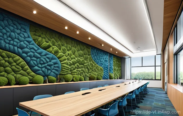 교실 공간의 효과적인 음향 디자인 - **A serene and focused learning environment in a modern German secondary school classroom, showcasin...