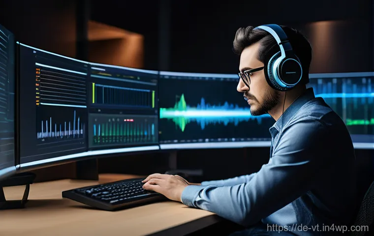 공간음향 디자인을 위한 협업 도구 - **Prompt: Global Spatial Audio Team Collaboration**
    "A diverse team of sound engineers and audio...