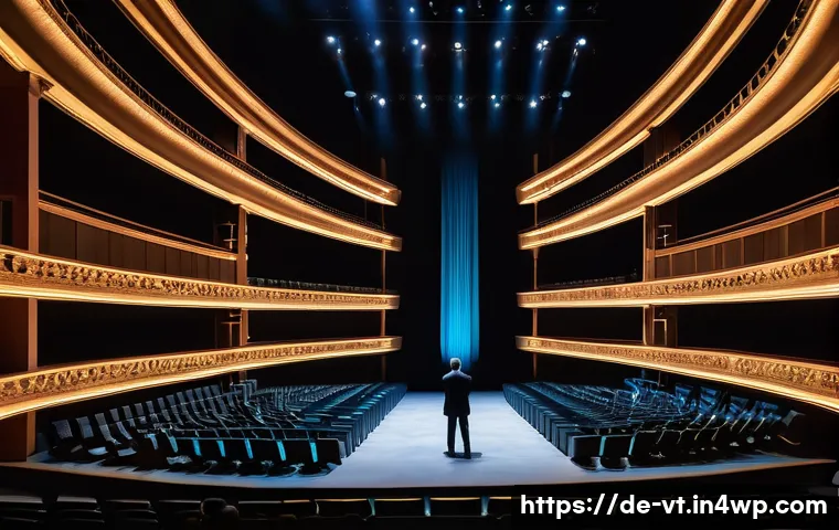 공간음향 디자인의 성공 사례 분석 - A modern theater interior during a live performance of Wagner’s "Ring des Nibelungen" at the Bayreut...